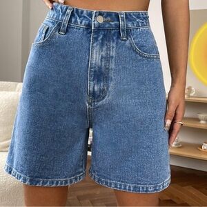 SHEIN High-Waisted Wide-Leg LightBlue Jorts